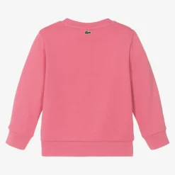 Lacoste Tops*Pink Organic Cotton Crocodile Logo Sweatshirt