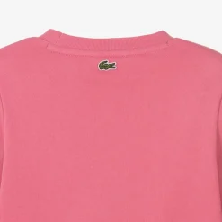 Lacoste Tops*Pink Organic Cotton Crocodile Logo Sweatshirt