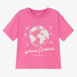 Mini Rodini Tops*Pink Organic Cotton Graphic T-Shirt