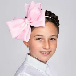 Sienna Likes To Party Hair Accessories*Pink Organza Bow Hairband