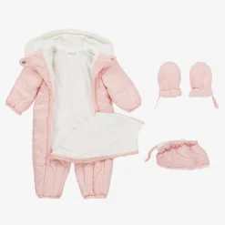 Mayoral Snowwear|Snowwear*Pink Padded Baby Snowsuit