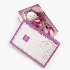 Doudou et Compagnie Toys*Pink Plush Bunny Rattle (21cm)