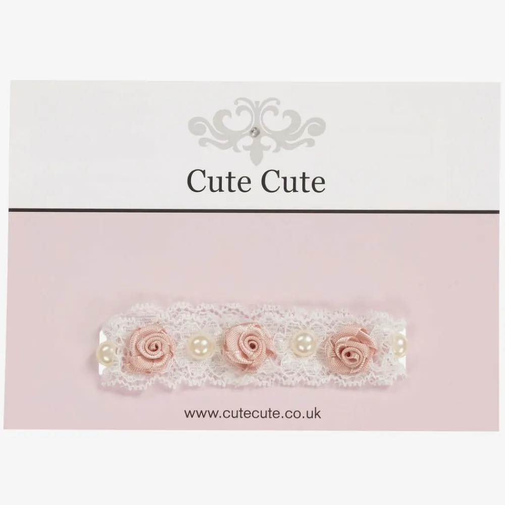 Cute Cute Hair Accessories|Hair Accessories*Pink Rose & Pearl Headband