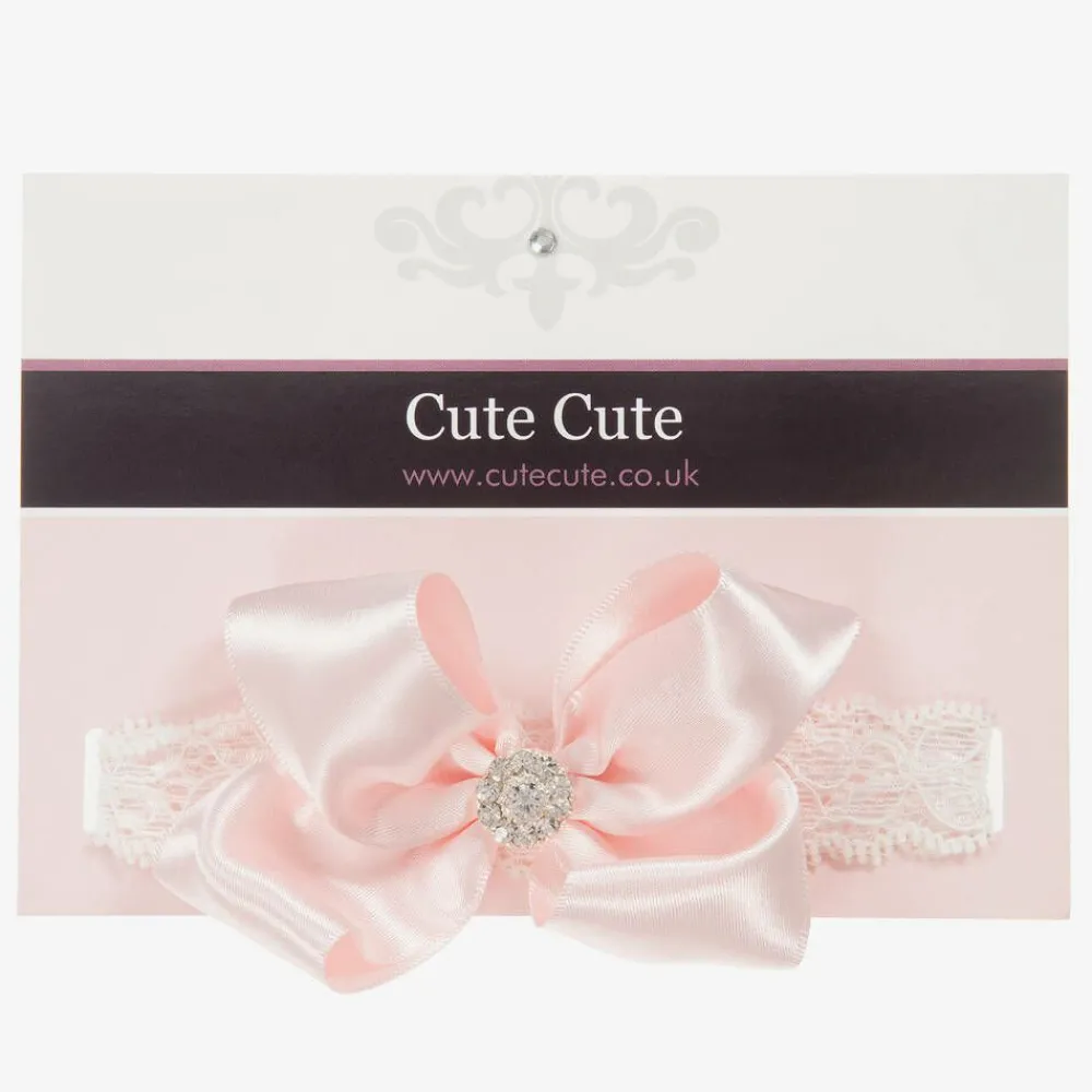 Cute Cute Hair Accessories*Pink Satin Bow Headband