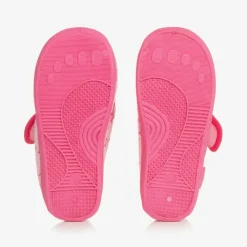 Playshoes Slippers|Slippers*Pink Star Velour Slippers