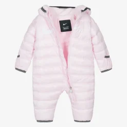 Nike Snowwear*Pink Swoosh Logo Padded Baby Snowsuit