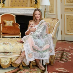 Atelier Choux Paris Gifts|Sleeping Accessories*Pink Tapestry Swaddle (97cm)