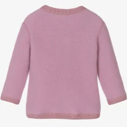 Joha Tops*Pink Thermal Wool Cardigan