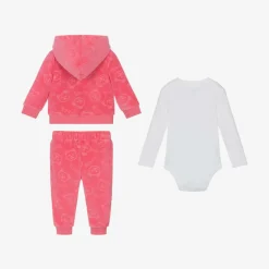 Guess Outfit Sets|Outfit Sets*Pink Velour Baby Tracksuit Set