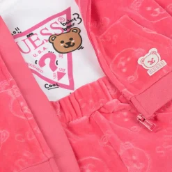 Guess Outfit Sets|Outfit Sets*Pink Velour Baby Tracksuit Set