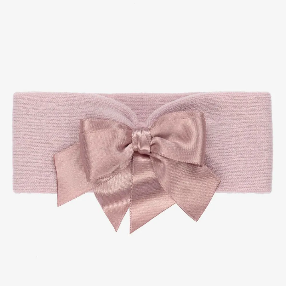 La Perla Hair Accessories*Pink Wool Bow Headband