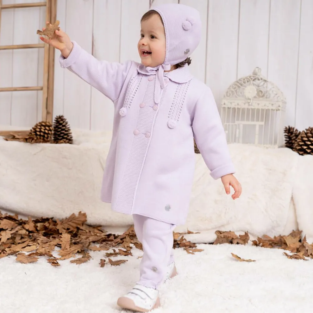 Artesanía Granlei Coats & Jackets*Purple Knitted Coat & Hat Set