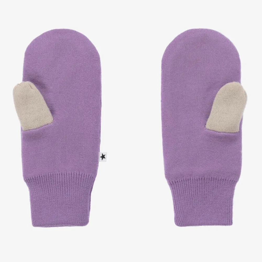 Molo Gloves & Mittens|Gloves & Mittens*Purple Knitted Star Mittens