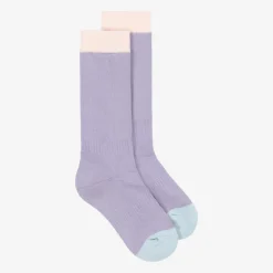 Roarsome Socks*Purple Organic Cotton Knitted Ski Socks