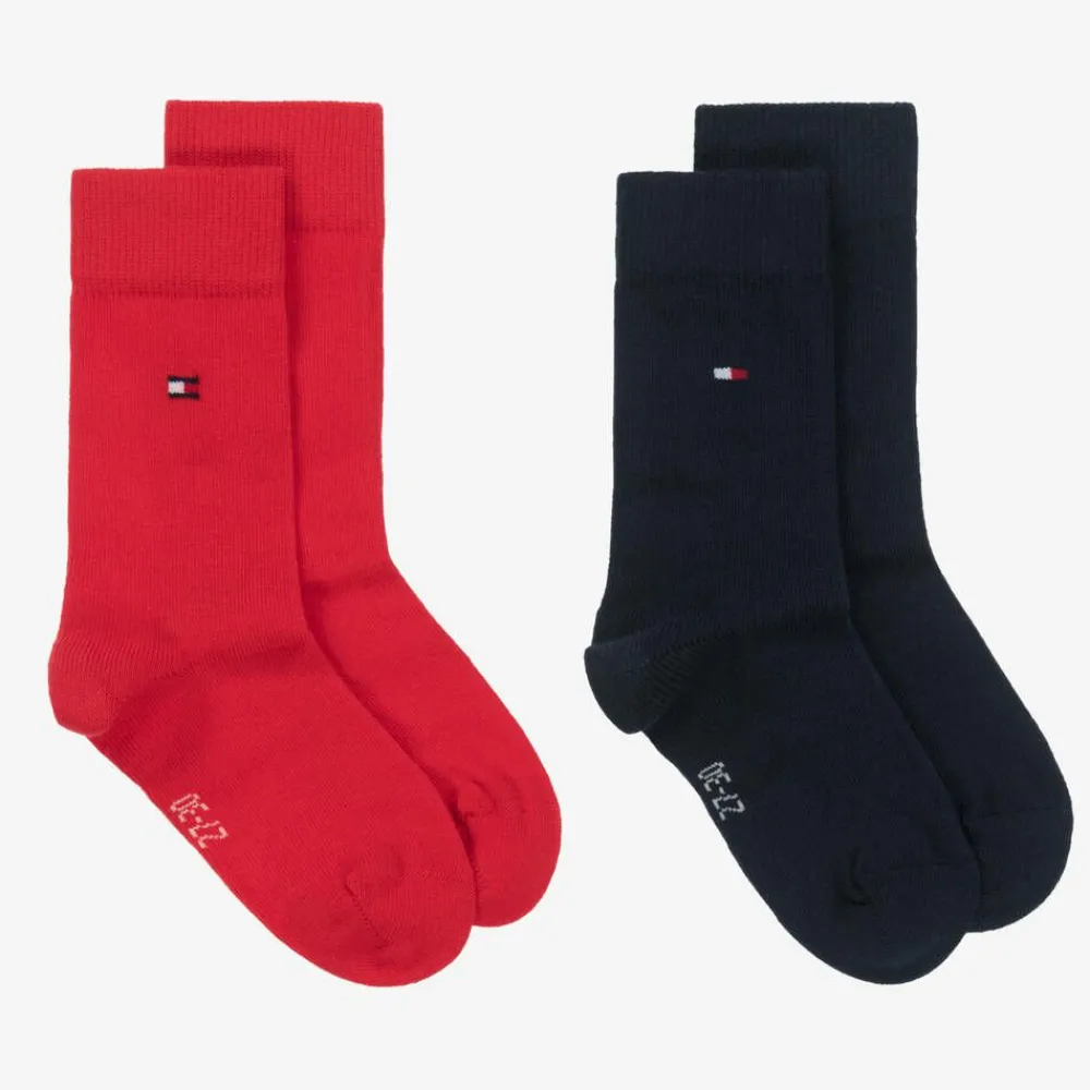 Tommy Hilfiger Socks*Red & Blue Cotton Socks (2 Pack)