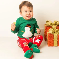 Blade amp; Rose Leggings|Leggings*Red & Green Festive Snowman Cotton Leggings