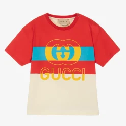 Gucci Tops*Red & Ivory Interlocking G Baby T-Shirt