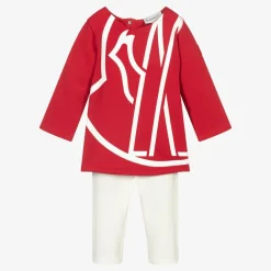 Moncler Enfant Outfit Sets*Red & Ivory Leggings Set