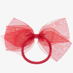 Peach Ribbons Hair Accessories*Red Bow Hair Elastic (12cm)