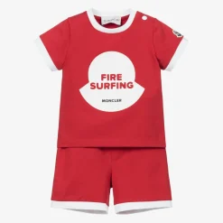 Moncler Enfant Outfit Sets*Red Cotton Shorts Set