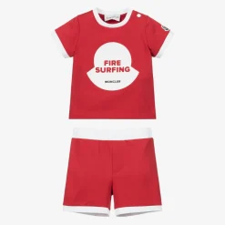 Moncler Enfant Outfit Sets*Red Cotton Shorts Set
