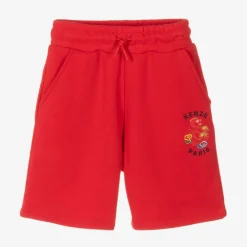 KENZO KIDS Shorts|Shorts*Red Cotton Snake Cotton Jersey Shorts