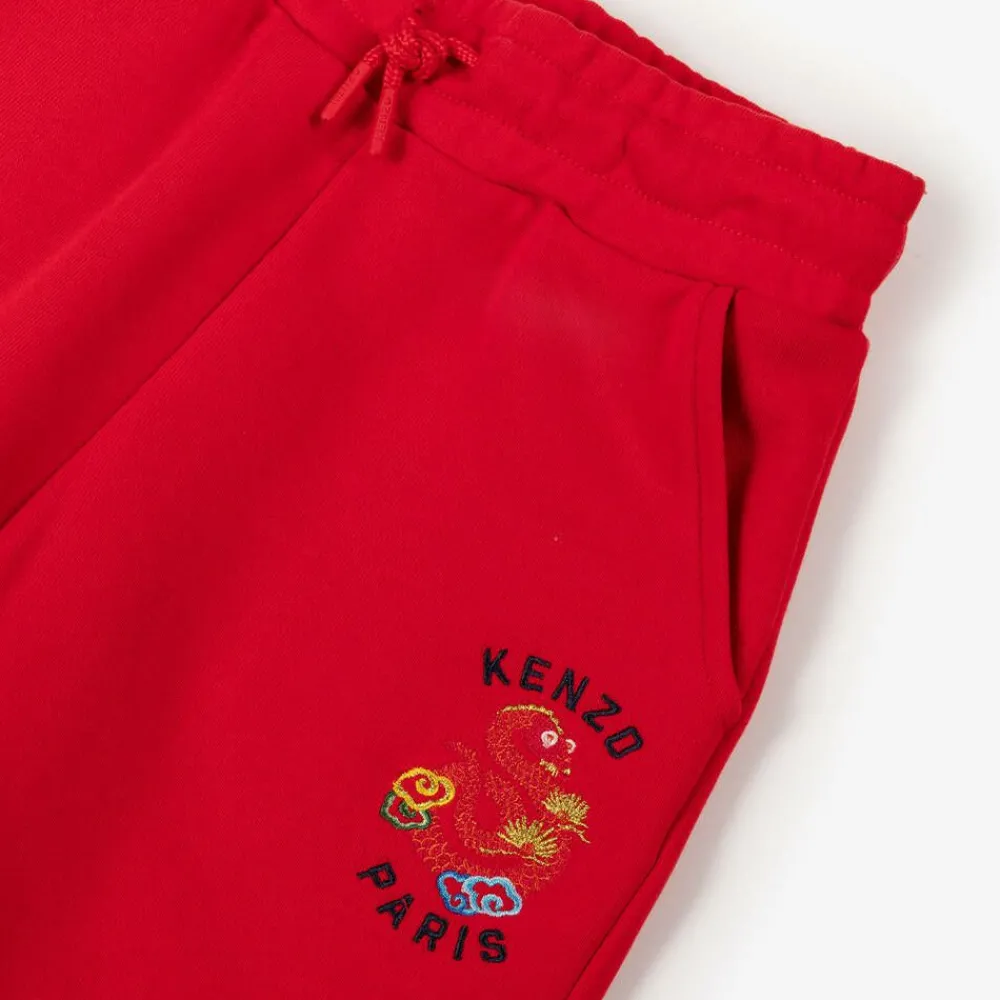 KENZO KIDS Shorts|Shorts*Red Cotton Snake Cotton Jersey Shorts