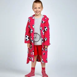 Playshoes Towels & Robes|Nightwear*Red Football Fleece Dressing Gown