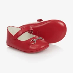 Gucci Pumps & Ballerinas*Red Leather Ballerina Shoes