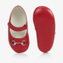 Gucci Pumps & Ballerinas*Red Leather Ballerina Shoes