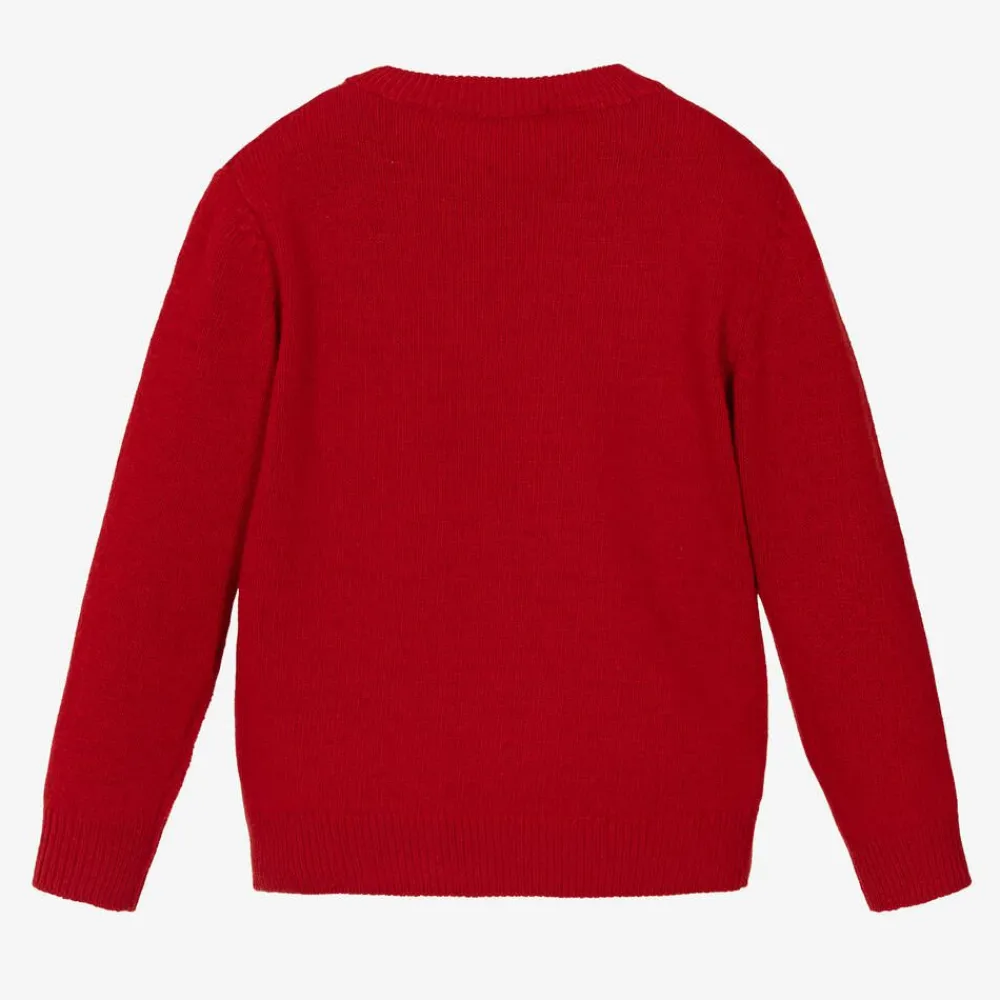 Il Gufo Tops*Red Merino Wool Gingerbread Sweater
