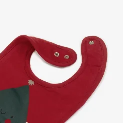 NAME IT Feeding Accessories*Red Organic Cotton Festive Motif Bib