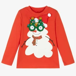 Stella McCartney Kids Tops|Tops*Red Organic Cotton Snowman Top