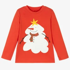 Stella McCartney Kids Tops|Tops*Red Organic Cotton Snowman Top
