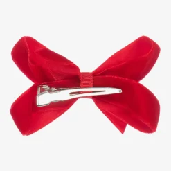 Peach Ribbons Hair Accessories*Red Velvet Bow Clip (7cm)