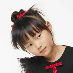 Peach Ribbons Hair Accessories*Red Velvet Bow Clip (4.5cm)