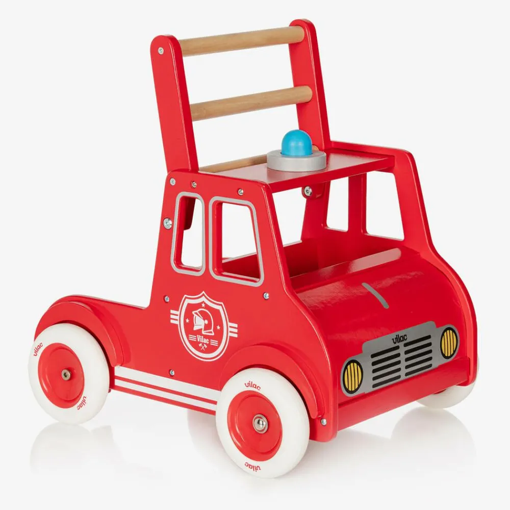 Vilac Toys|Toys*Red Wooden Fire Engine Walker (46cm)