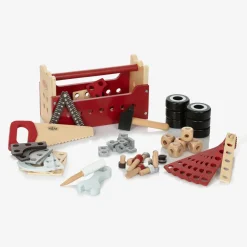 Vilac Toys|Toys*Red Wooden Toolbox Toy (27cm)