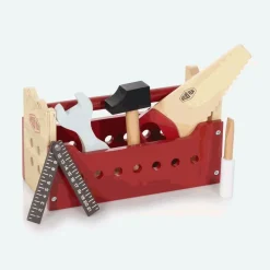 Vilac Toys|Toys*Red Wooden Toolbox Toy (27cm)