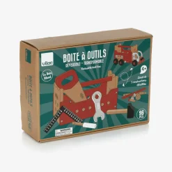 Vilac Toys|Toys*Red Wooden Toolbox Toy (27cm)