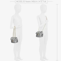 Angels Face Bags*Bow Handbag (17cm) Silver