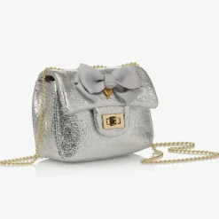 Angels Face Bags*Bow Handbag (17cm) Silver