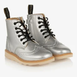 Young Soles Boots|Boots*Silver Faux Leather Brogue Boots