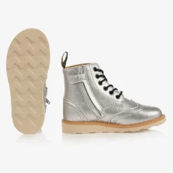 Young Soles Boots|Boots*Silver Faux Leather Brogue Boots