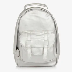 Elodie Bags|Bags*Silver Faux Leather Mini Backpack (27cm)