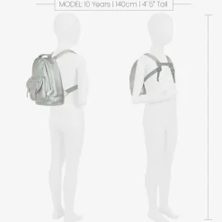 Elodie Bags|Bags*Silver Faux Leather Mini Backpack (27cm)