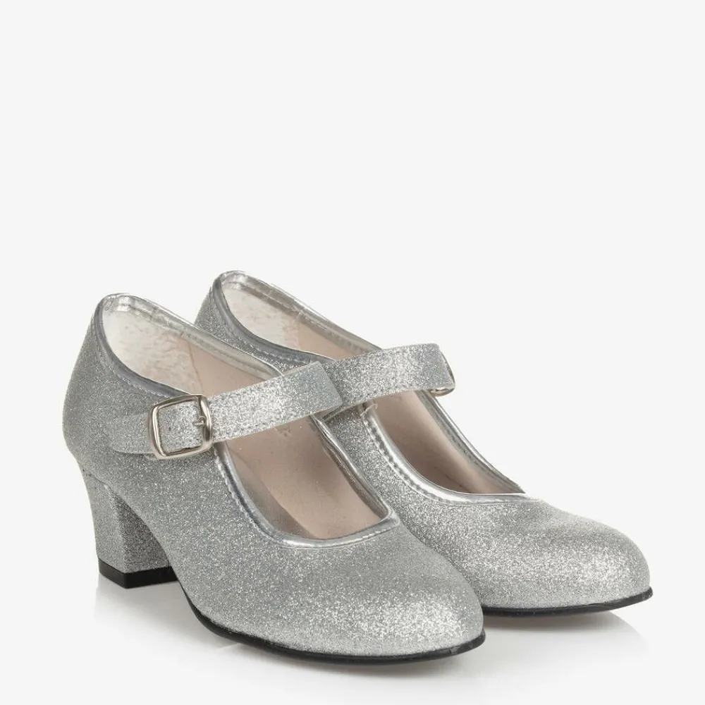 Childrens Classics Wedges & Heels|Wedges & Heels*Silver Glitter Heeled Shoes