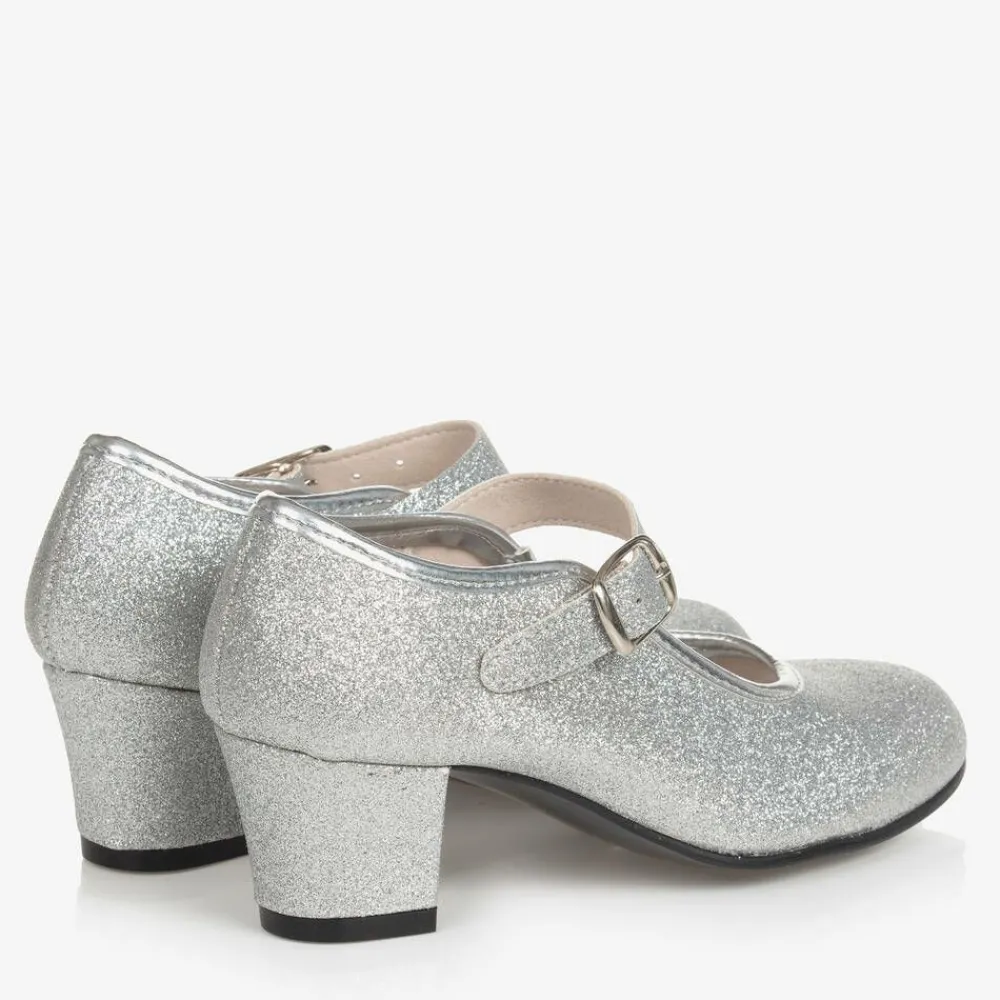 Childrens Classics Wedges & Heels|Wedges & Heels*Silver Glitter Heeled Shoes