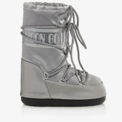 Moon Boot Snow Boots|Snow Boots*Silver Icon Glance Satin Snow Boots