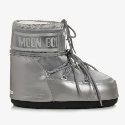 Moon Boot Snow Boots|Snow Boots*Silver Icon Low Satin Snow Boots